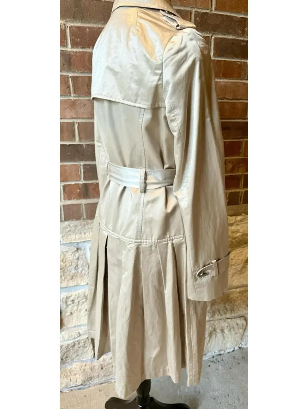 Badgley Mischka Metallic‎ Champagne Trench Coat Jacket Women’s Size 4